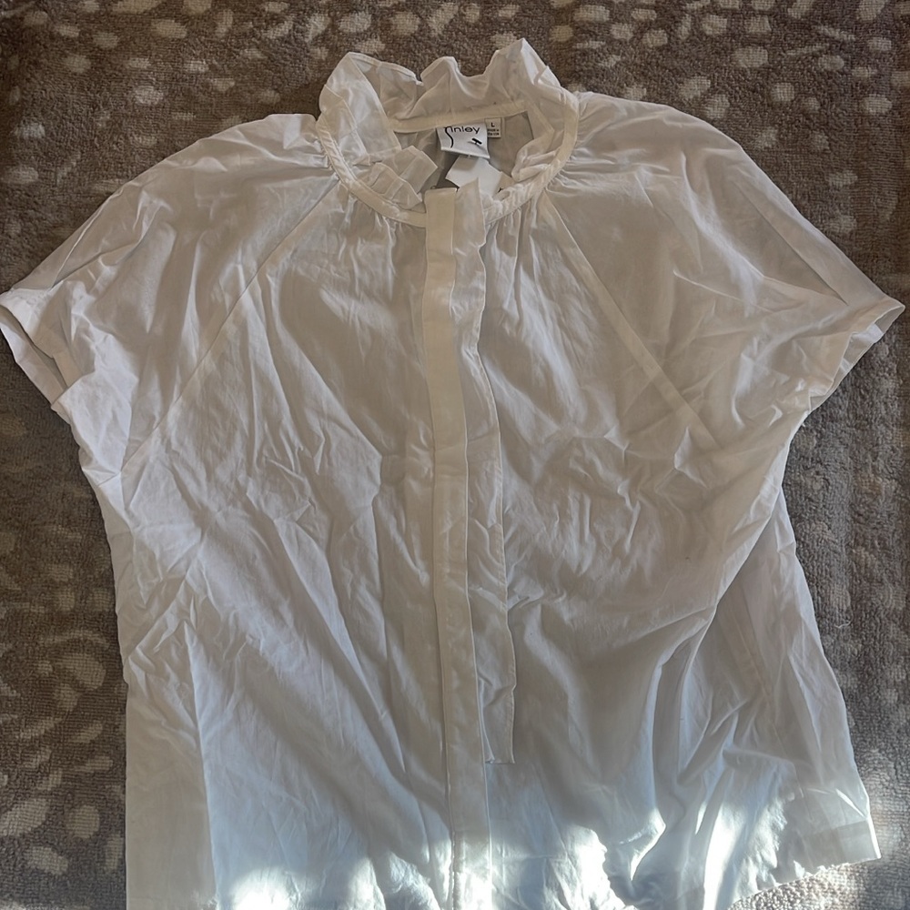 White Ruffled Collar Blouse